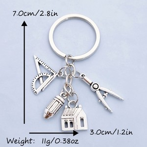 Portachiavi Souvenir Minimalista con Bussola e Righello in Lega di Zinco, Stampa Letterpress, 26 Lettere, per la Festa degli Insegnanti e lo <span class=keywords><strong>Studio</strong></span> degli Studenti - Product Image 6