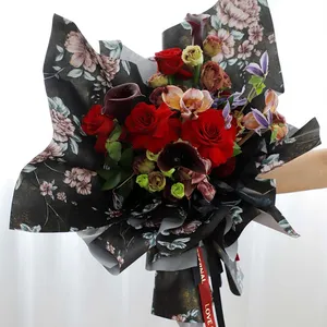 Новейшая Цветочная обертка 58*58 см Ретро узор букет роз оберточная бумага для цветов