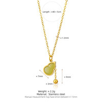 Colliers tendance 2026 avec pendentif, bijoux hypoallergéniques en acier inoxydable 316L plaqué or PVD 18 carats, collier gourde à pompon pour femme