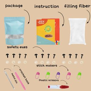 Coloré beignet forme <span class=keywords><strong>Sweety</strong></span> mignon nourriture Crochet Kit pâte créative jouets pour femmes débutant Kit de tricot à la main - Product Image 6