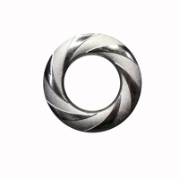 Anneau de rideau double face en spirale silencieux et lisse, avec boucle perforée, design moderne argenté/doré brillant, diamètre 74 mm