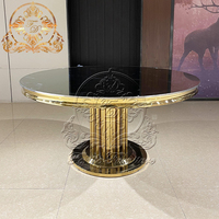 Durable Bon Prix De Luxe En Acier Inoxydable Or Rond Chérie Partie Centre De Mariage Salle Chaises et Tables pour Événements