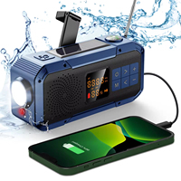 Altavoz Solar Vofull Impermeable IPX5 con Manivela, Linterna LED de Emergencia a Prueba de Agua IP5 para Camping