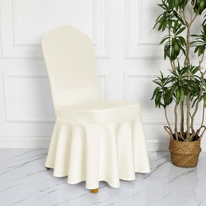 Fundas para sillas de alta calidad con falda, Fundas protectoras de comedor de LICRA elásticas largas, funda para Hotel, boda, evento, banquete - Product Image 4