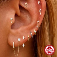Pendientes de Aro Clásicos Glowluxe con Diseños Mixtos, Plata de Ley 925 Pulida, Colección de Joyería Contemporánea