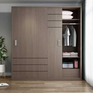 Armoire coulissante de style vintage avec 2 portes, construction en bois d'ingénierie, alliant le charme rétro à la fonction de rangement moderne - Product Image 2