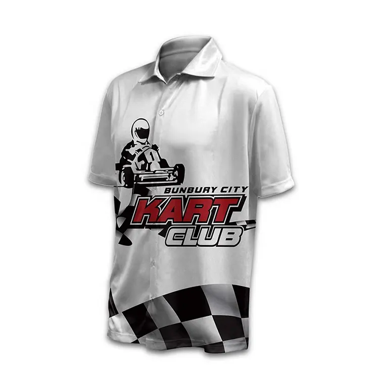 Chemises de moto à sublimation personnalisée Polo de course personnalisé Vêtements de moto et de course automobile Chemise de course personnalisée