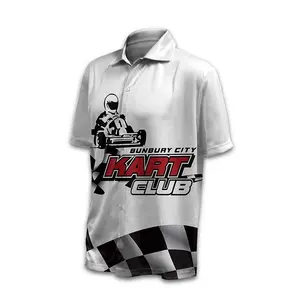 Custom Sublimation Motorcycle Shirts Custom Racing Polo Shirt Motorcycle Auto Racing Wear Customized Crew Racing Shirt