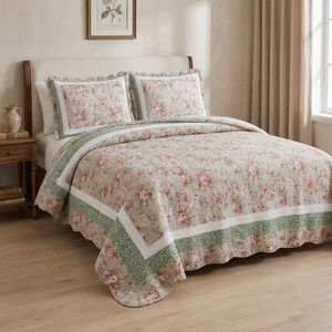 Juego de Cubrecamas de Algodón con Estampado Floral Vintage, Estilo Americano, para Todas las Estaciones - Product Image 5