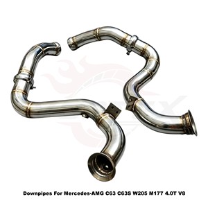 ท่อลงเทอร์โบ Vortex SS304 สำหรับ Mercedes-AMG C63 C63S W205 M177 4.0T V8 BiTurbo แบบตรงรุ่น ขัดเงาแบบกระจก เพิ่มประสิทธิภาพการปรับแต่ง - Product Image 3