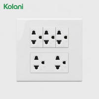 Multiprise murale multi-appareils, 3 prises verticales à 3 broches avec 6 trous, personnalisable OEM pour bureaux et appartements, vente en gros