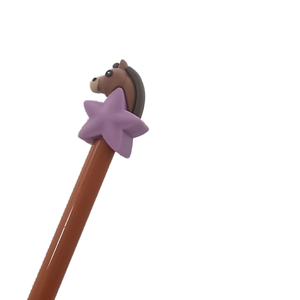 2025 silicona suave Pvc caballo perro cabeza de Animal adorable pluma Toppers <span class=keywords><strong>para</strong></span> bolígrafos con cuentas - Product Image 5