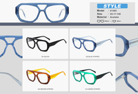Lunettes optiques de qualité supérieure avec monture épaisse, double pont, en acétate