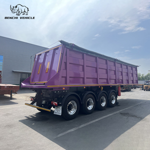 รถพ่วงกึ่งพ่วงแบบยกเทท้าย 4 เพลา รุ่น <span class=keywords><strong>Stock</strong></span> Hstar ทรงสี่เหลี่ยม สำหรับงานหนัก โครงสร้างเหล็กแรงดึงสูง ระบบไฮดรอลิก บรรทุกได้ 40 ตัน - Product Image 3