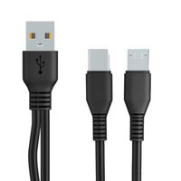 Câble d'alimentation 2-en-1 USB mâle vers Type-C Micro USB Splitter 5m pour deux appareils pour téléphone portable Haut-parleur Écouteur MP3 MP4 Etc.