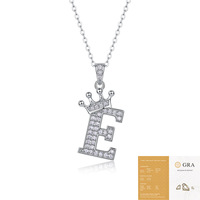 Collier pendentif en argent 925 avec lettres initiales en moissanite taille radiant (26 lettres) pour femme, bijoux tendance, certificat GRA, en stock