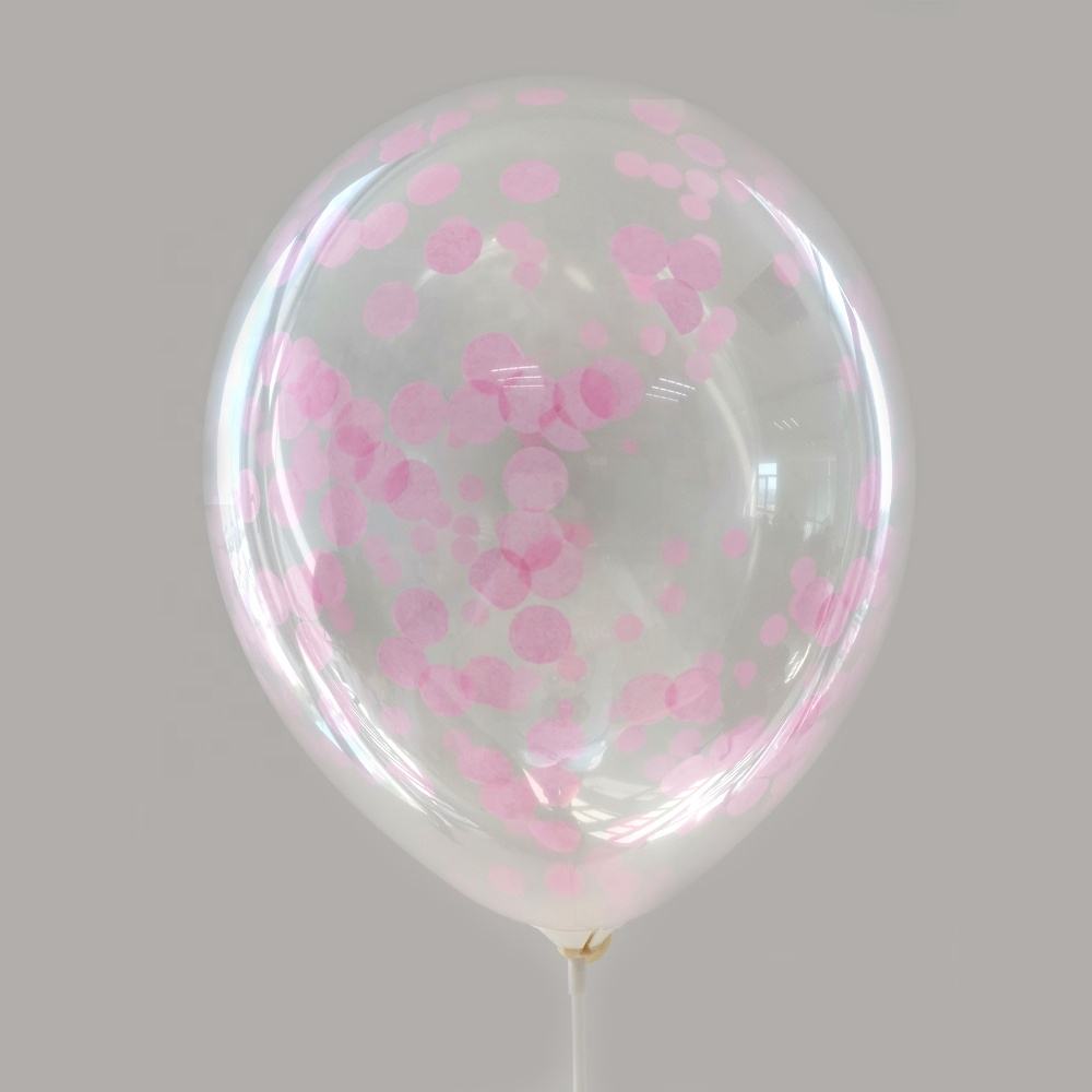 ballon de confettis rose