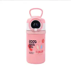 Nieuwe Collectie 500Ml 17Oz Roze 316 Slimme Thermische Fles Baby Waterfles Voor Kinderen School Met Lcd Touch Screen