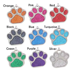 Etichette per Cani di Lusso a Forma di Zampa con Diamanti Glitterati, Incisione Personalizzata Laser, Targhette ID per Animali Domestici in Metallo - Product Image 6