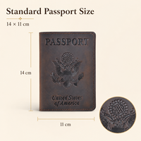 Porte-passeport en cuir véritable personnalisé, étui pour documents de voyage, porte-cartes d'embarquement pour hommes et femmes, portefeuille en cuir pleine fleur