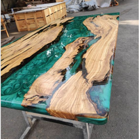 Table de salle à manger en bois de noyer massif, table de café en résine époxy, table de restaurant, table de rivière, vente directe d'usine MOREDESIGN
