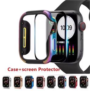 Parachoques de Metal ultrafino de aleación de aluminio de alta calidad + funda protectora completa de vidrio templado para <span class=keywords><strong>Apple</strong></span> <span class=keywords><strong>Watch</strong></span> Series 7 6 <span class=keywords><strong>Se</strong></span> 45mm 41mm - Product Image 2