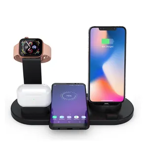 Travel Desktop USB Charger Dock Stand Station Universal 6 In 1 Phone Fast Wireless Charger Dock