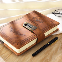 Carnet de notes en cuir PU A3/A4/A5/A6/B5 avec logo personnalisé imprimé en couleur avec mot de passe