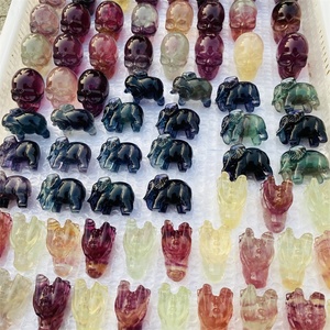 Calaveras de Cristal Arcoíris al por Mayor, Talladas a Mano, Calaveras de Fluorita Natural Multicolor - Product Image 6