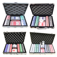 100-300 chip Holder play Chips Set con carte da gioco dadi e Poker