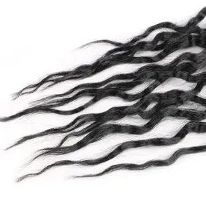Coiffures Faux Locs au Crochet Avec Extrémités Bouclées, Wavy Queen Locs Pré-Bouclées Ombrées, Tresses Synthétiques Rallonges Cheveux Afro Dreadlocks - Product Image 5