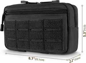 Tactical Molle <b>Pouch</b> 1000D Nylon EDC Utility Bag <b>Waterproof</b> Waist Pack Hiking Camping Outdoor Gear Organizer Hook Loop Closure - Product Image 2