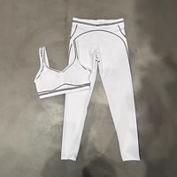 Ensemble de yoga deux pièces pour femme, respirant, anti-transpiration, sans coutures, doux pour la peau, taille élastique, épaules dénudées, dos nageur