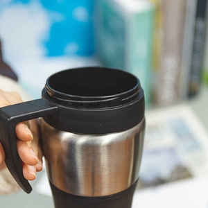 Mug de voiture isotherme en métal à double paroi avec poignée, impression de logo personnalisable, scellable, portable, mug créatif, isolation thermique - Product Image 3