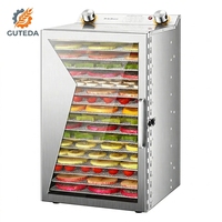 GUTEDA Professionele Voedseldehydrator - 6 BPA-vrije RVS-schalen 400W Stille Fruitdroger