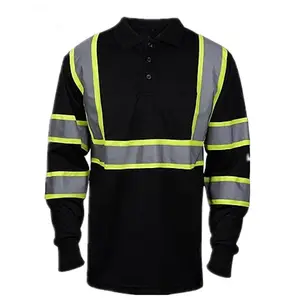 Jaket Kerja Reflektif Keselamatan Hi Vis Lengan Panjang 100% Poliester ANSI/EN471 Kelas 3 Bernapas - Product Image 1