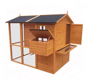 XPT058 Wooden Pet Cages Chicken Coop NATURAL Color Huge Size Big For Outdoor Farm House