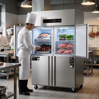 Congélateur vertical en acier inoxydable, refroidisseur à air, réfrigérateur commercial à température unique, réfrigérateur vertical pour restaurant
