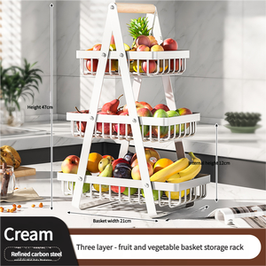 Étagère de rangement multifonctionnelle, imperméable, écologique, <span class=keywords><strong>moderne</strong></span>, pour fruits et légumes, en métal, à plusieurs niveaux, pour le transport et le rangement - Product Image 5