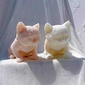 Kätzchen sitzen Statue Silikon Kerzen form Tier Katze Soja Wachs Silikon form Haustier Figur Liebhaber Home Decor - Product Image 2