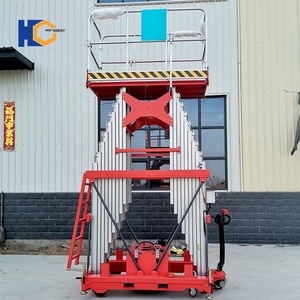 Harga pabrik tiang penyangga tiang ganda 6-16m tiang ganda Aluminium Aloi angkat <span class=keywords><strong>Platform</strong></span> untuk pekerjaan udara - Product Image 1