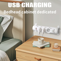 Multiprise murale rotative avec protection enfant indépendante, ports USB-C à charge rapide et rail d'extension pour prises françaises