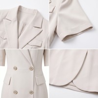 Robe de carrière pour femme couleur ivoire, silhouette droite, tenue professionnelle de bureau, image d'entreprise, vêtements de direction, OEM ODM MTM