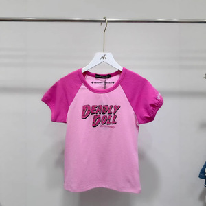 <span class=keywords><strong>T</strong></span>-<span class=keywords><strong>shirt</strong></span> Crop Slim con Stampa Cuore Spinato Stile Americano Retrò, Maniche Raglan Bicolore, Top da Donna Y2K Hot Girl Style - Product Image 3