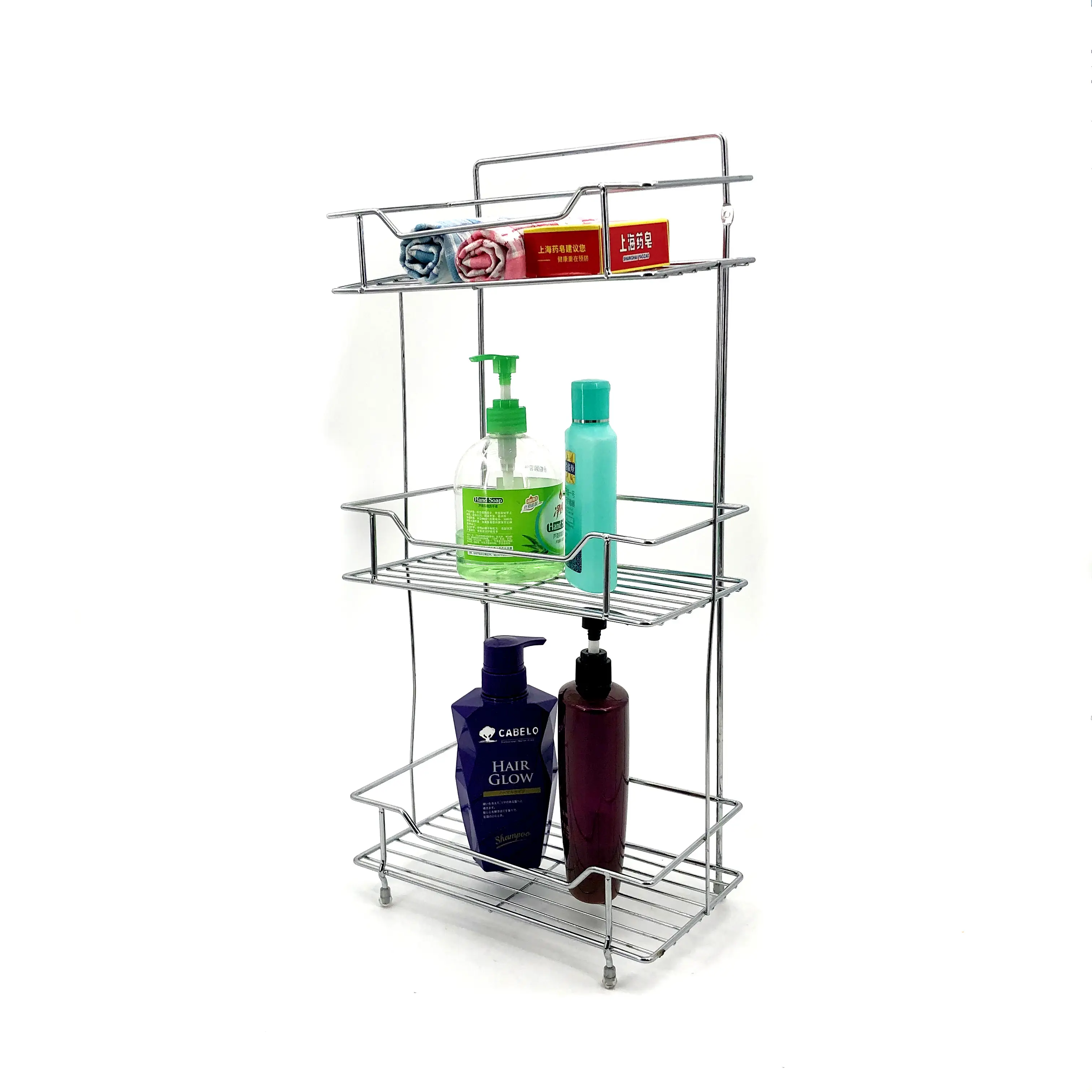 High Quality Wholesale Custom Cheap free tall standing stainless steel bathroom shower shelf