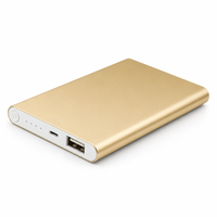 Batterie externe portable ultra-fine en alliage d'aluminium 5000 mAh avec sortie USB simple, chargeur promotionnel pour téléphones mobiles