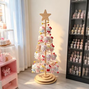 Wooden Christmas <b>Tree</b> Display Rack For Plush Dolls Floor Standing Customizable Storage <b>Stand</b> <b>Tree</b> Shape Bamboo Material - Product Image 1