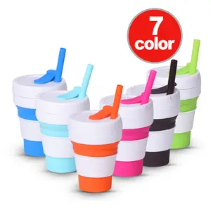 Colapsible Folding Reusable Coffee Cup Wholesale Cilicon Foldable Telescopic Collapsible Travel Coffee Cup Flexible