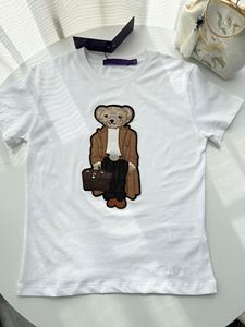T-shirt à manches courtes pour femme en pur coton, collection Printemps/Été 2026, motif ours <span class=keywords><strong>RL</strong></span>, broderie appliquée robuste, style dessin animé, col ras du cou - Product Image 6