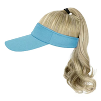 Casquette de baseball ajustable Mumeng pour extérieur avec perruque queue de cheval ondulée marron/noir/rose pour femme, résistante à la chaleur, en fibre haute température